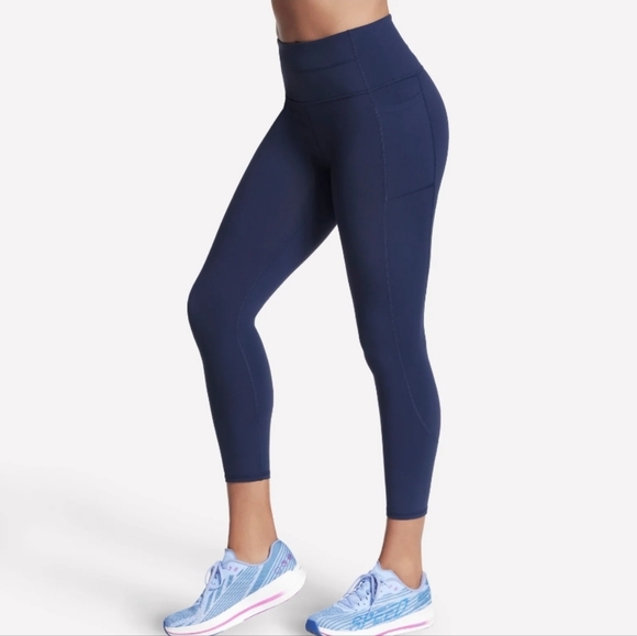 Skechers Go Walk 7/8 Deep Blue Active Leggings Large - Picture 2 of 16